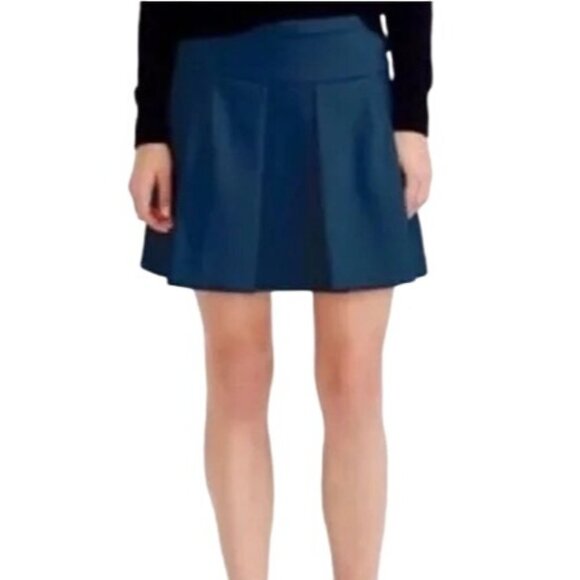 J.Crew Teal Box Pleat Skirt in Crepe Size 6 - Picture 1 of 3